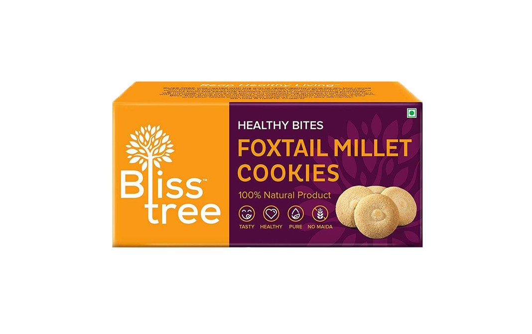 Bliss Tree Healthy Bites Foxtail Millet Cookies   Pack  75 grams